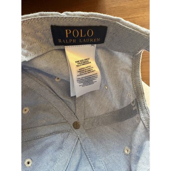 POLO RALPH LAUREN Men’s SKY BLUE 100% Cotton Hat Baseball Cap Adjustable - Picture 6 of 7